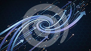 Dynamic Data Flow with Arrows and Geometric Patterns